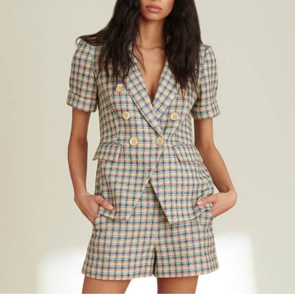 Veronica Beard Multicolor Plaid Blazer